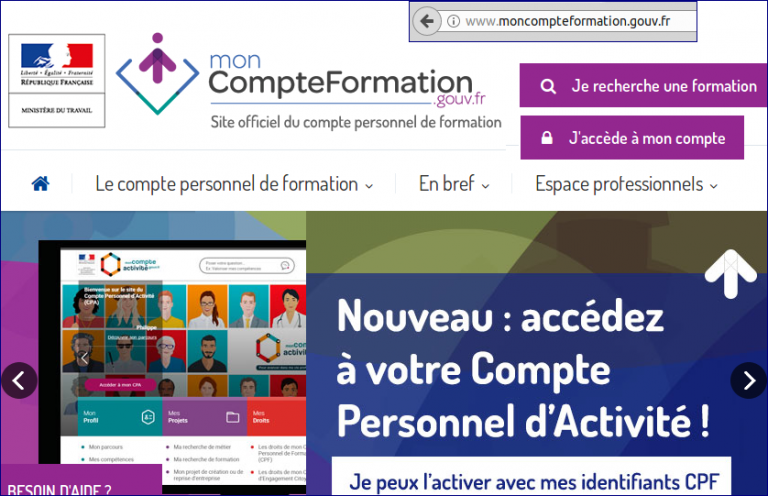 CPF – Compte Personnel Formation